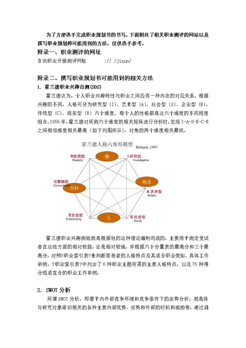 职业生涯规划书模板
