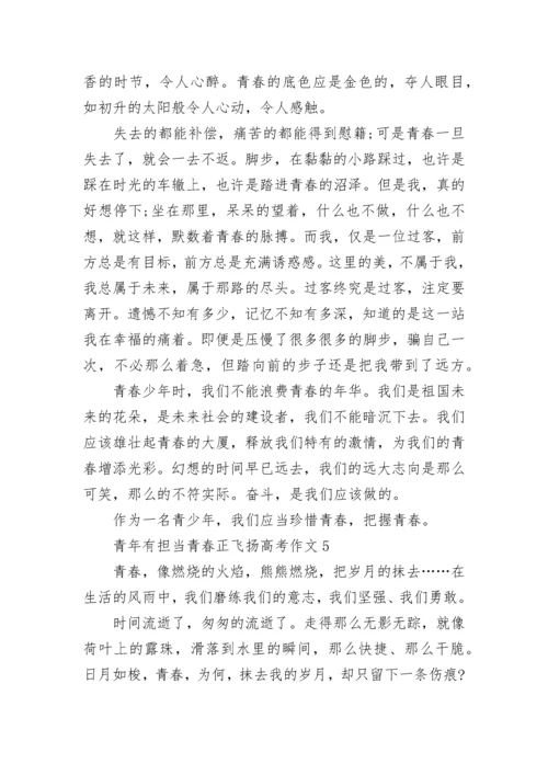 青年有担当青春正飞扬高考作文（10篇）范文.docx