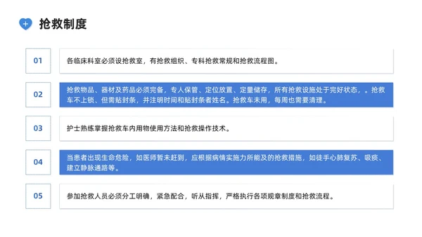 蓝色系商务简约护理核心制度培训PPT课件