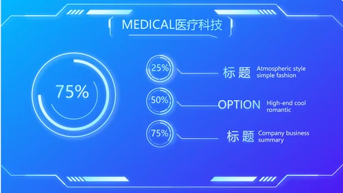 蓝色科技智慧医院医疗科技信息化建设总结PPT