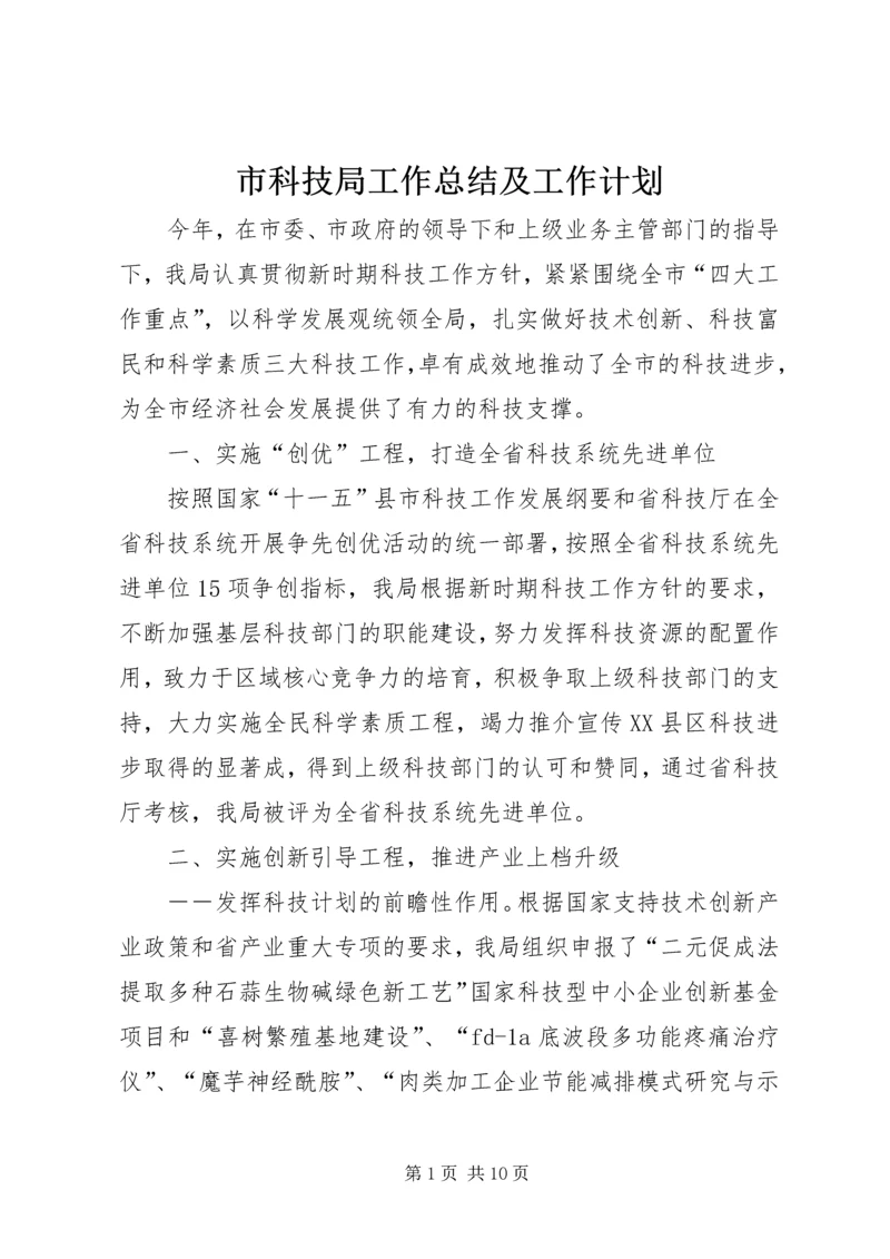 市科技局工作总结及工作计划.docx