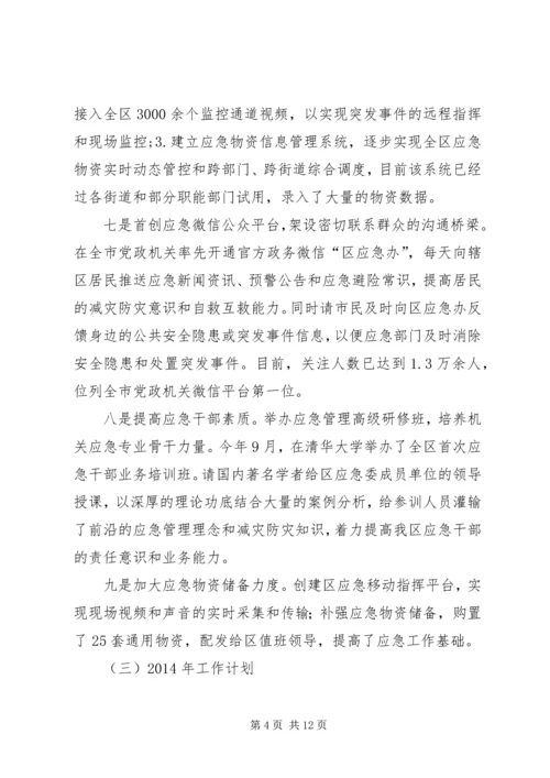 应急管理工作总结及工作计划.docx