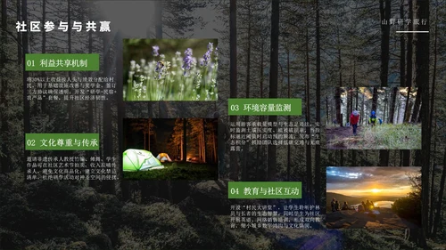 绿色简约风山野研学旅行PPT模版
