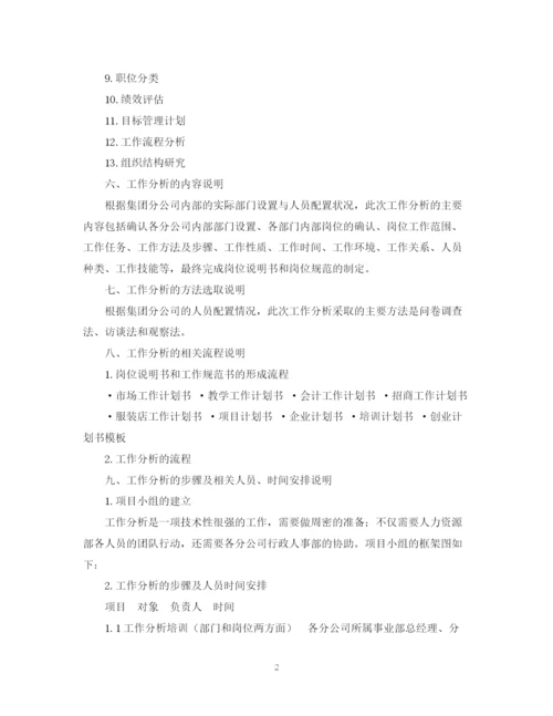 精编之工作分析计划书.docx