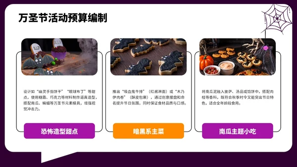 紫色插画风万圣节主题派对策划PPT模板