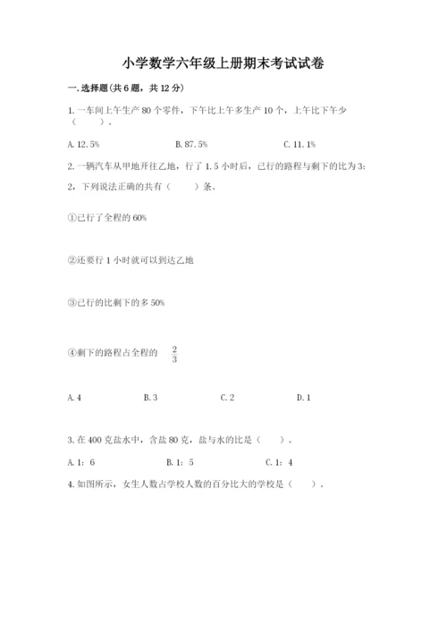 小学数学六年级上册期末考试试卷（全优）word版.docx