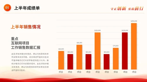 红色科技风企业年中工作总结大会ppt模板年中总结年会