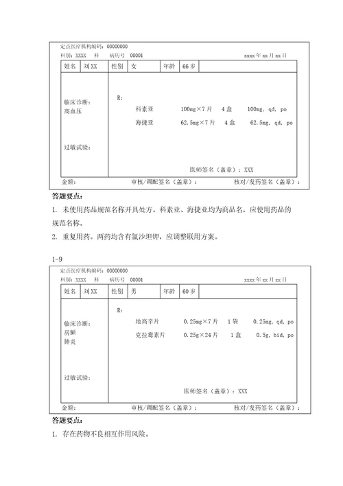 心血管内科处方审核