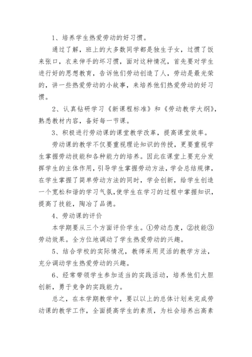 劳动课教育教学工作计划.docx