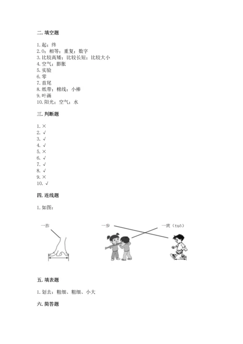 教科版小学一年级上册科学期末测试卷附完整答案（历年真题）.docx