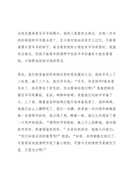 初中生清明节活动个人总结范文.docx