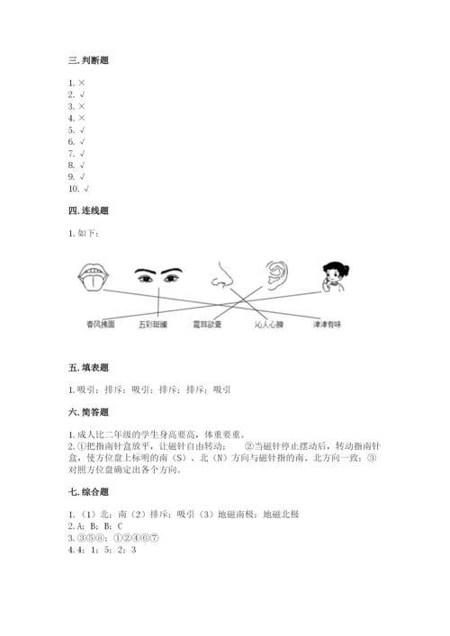 教科版二年级下册科学知识点期末测试卷带答案（突破训练）.docx