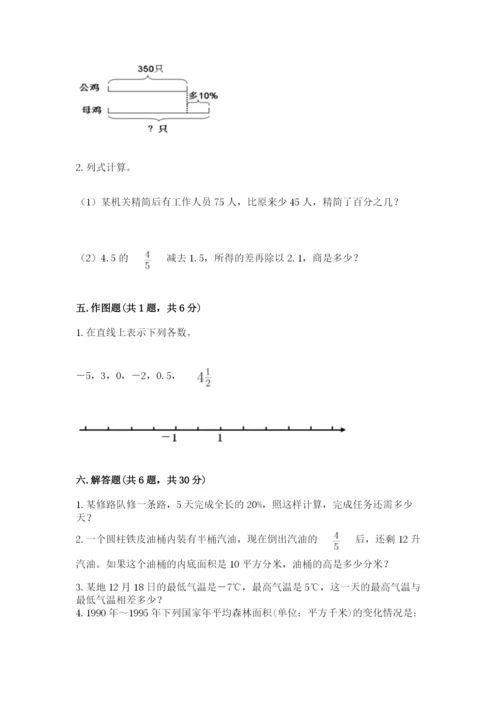南阳市淅川县六年级下册数学期末测试卷1套.docx
