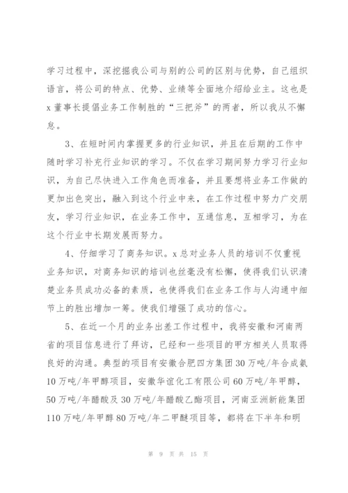 业务员个人转正工作总结5篇.docx