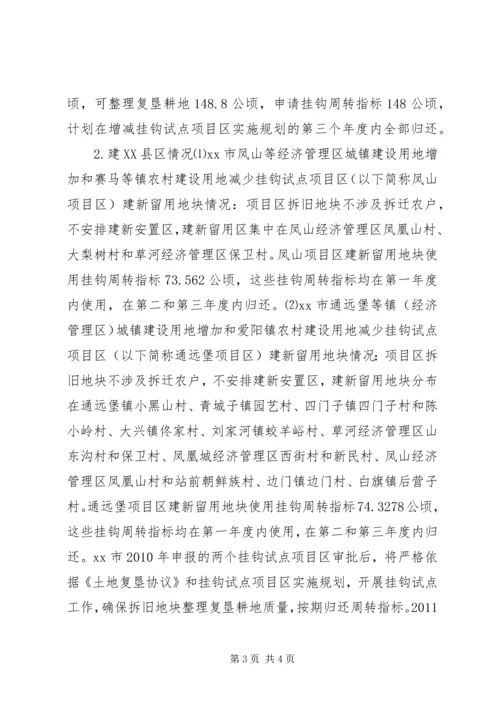 城乡建设用地增减挂钩试点自查报告.docx