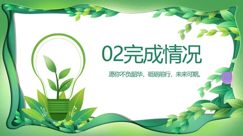 绿色清新环保节能工作总结汇报动态PPT
