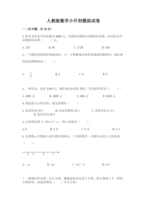 人教版数学小升初模拟试卷附答案【能力提升】.docx