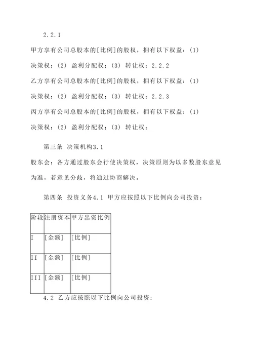 原始股东股份协议书