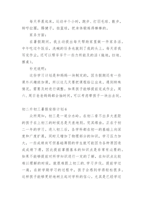 初二升初三暑假安排计划.docx