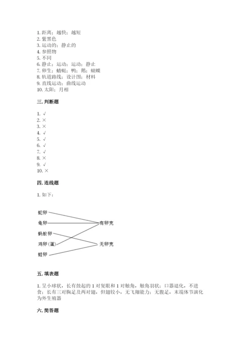 教科版小学科学三年级下册 期末测试卷及参考答案【研优卷】.docx