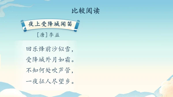 七年级上册第三单元课外古诗词诵读《行军九日思长安故园》《夜上受降城闻笛》第2课时课件（35张PPT）