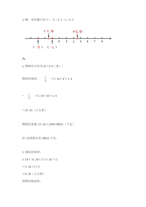 小学六年级下册数学摸底考试题含答案【黄金题型】.docx