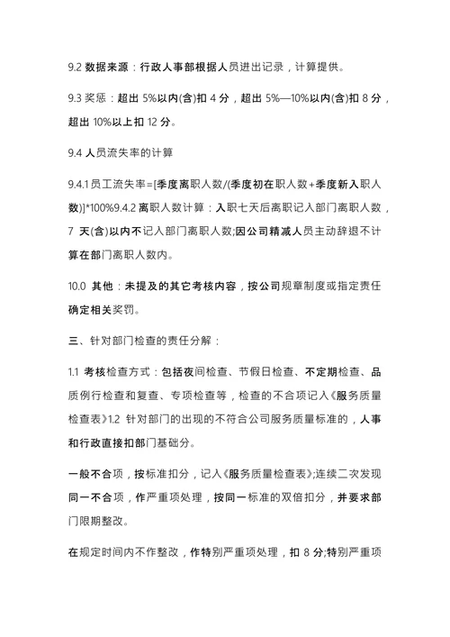 人事部绩效考核指标