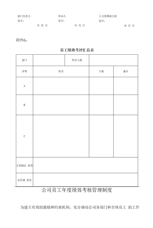 某企业员工年终绩效考核方案范本