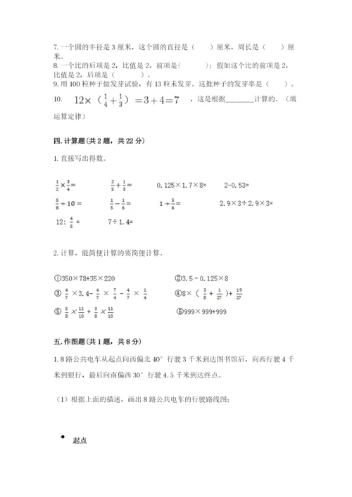 2022人教版六年级上册数学期末测试卷【综合卷】.docx