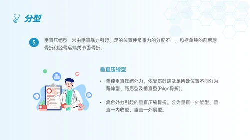 蓝色简约形状踝骨骨折护理查房医护培训ppt