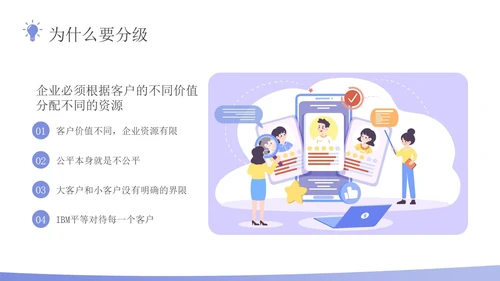 蓝色插画风客户分级管理企业员工培训PPT课件
