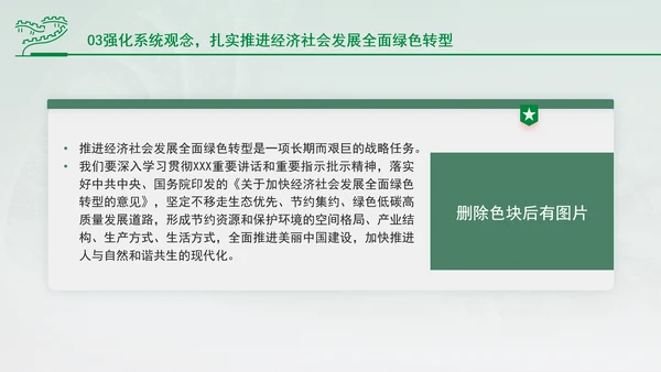 加快经济社会发展全面绿色转型专题党课PPT