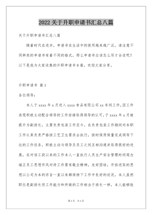 2022关于升职申请书汇总八篇.docx