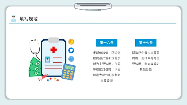 蓝色水彩简约病案首页填写规范企业培训PPT课件