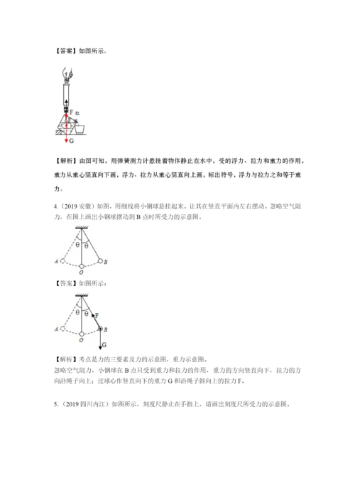 （备战2021）中考物理作图题必考10种类型学考练 专题05 力的示意图的作图题（含解析）.docx