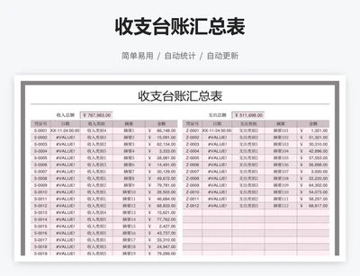 收支台账汇总表