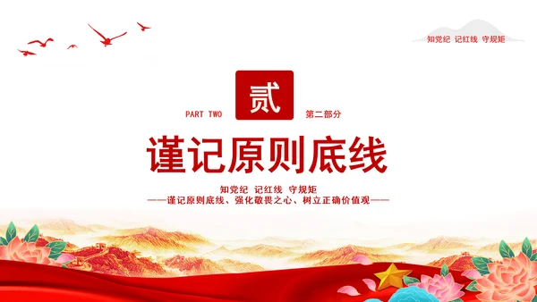 2024知党纪记红线守规矩PPT党纪学习教育微党课PPT