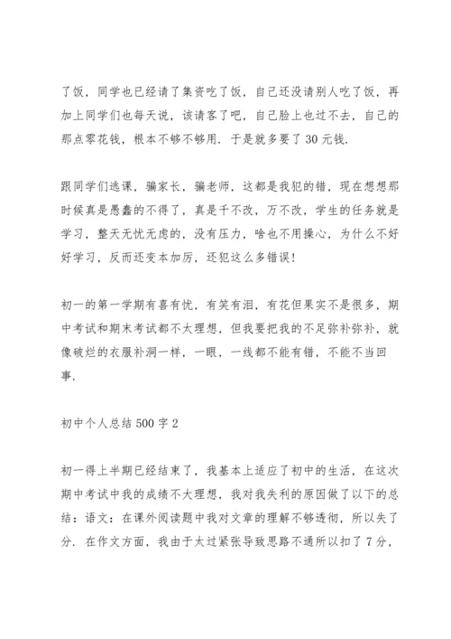 初中个人总结500字10篇.docx