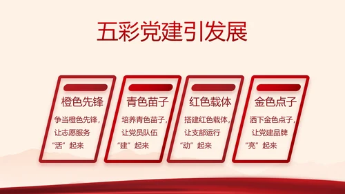 红色党政党建2021党支部年终工作总结PPT