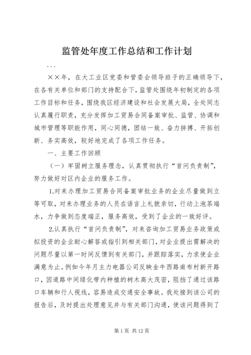 监管处年度工作总结和工作计划 (3).docx