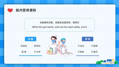 蓝色简约插画危重患者的营养支持和护理培训PPT全民营养周