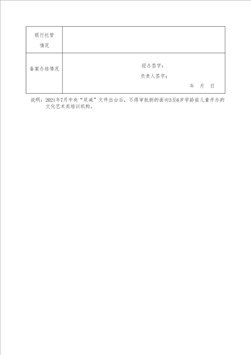 福建省文化艺术类校外培训机构设立申请登记表、从业人员明细表、教材备案表、立审批意见书、变更、注销申请登记表