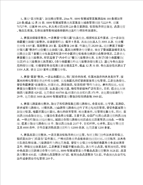 城管局依法行政工作总结2022