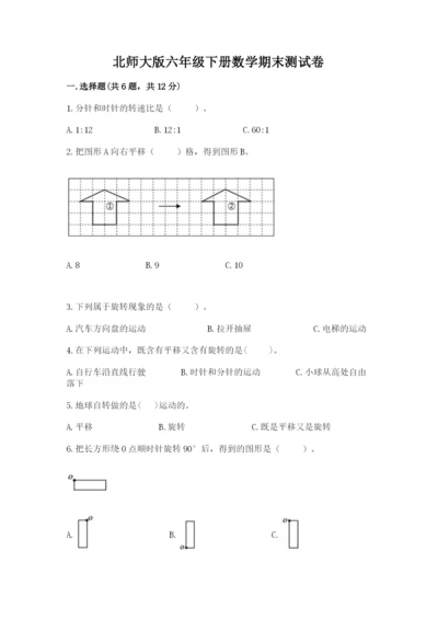 北师大版六年级下册数学期末测试卷【模拟题】.docx