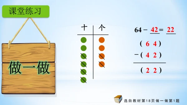 2.100以内的加法和减法（减法-不退位减）课件(共20张PPT)二年级上册数学人教版