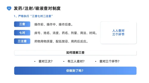 蓝色系商务简约护理核心制度培训PPT课件