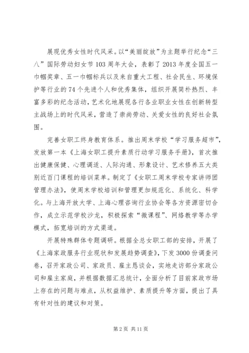 在市总工会女职工委员会六届二次全委（扩大）会议上的工作报告.docx
