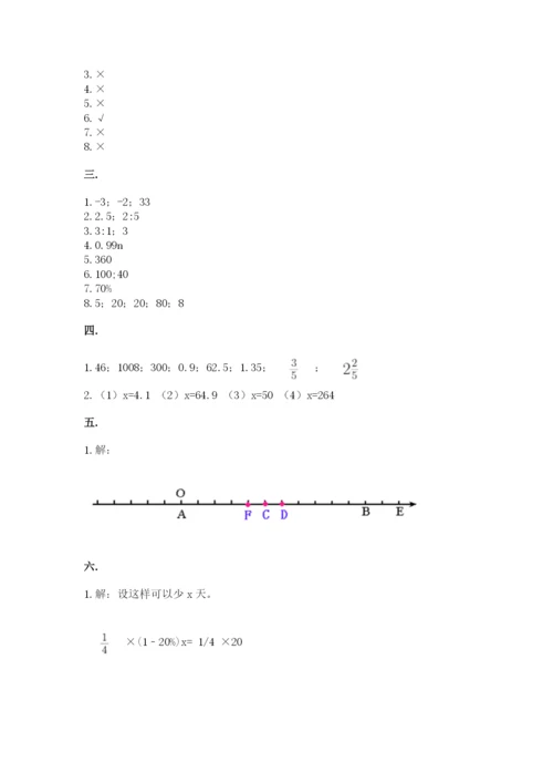 山西省【小升初】2023年小升初数学试卷（夺分金卷）.docx