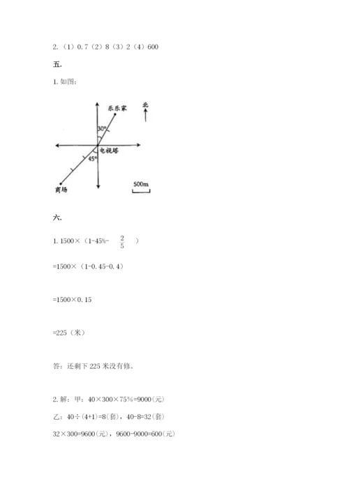 小学数学六年级下册竞赛试题及答案1套.docx