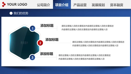 精美欧美风红蓝商业计划书PPT模板